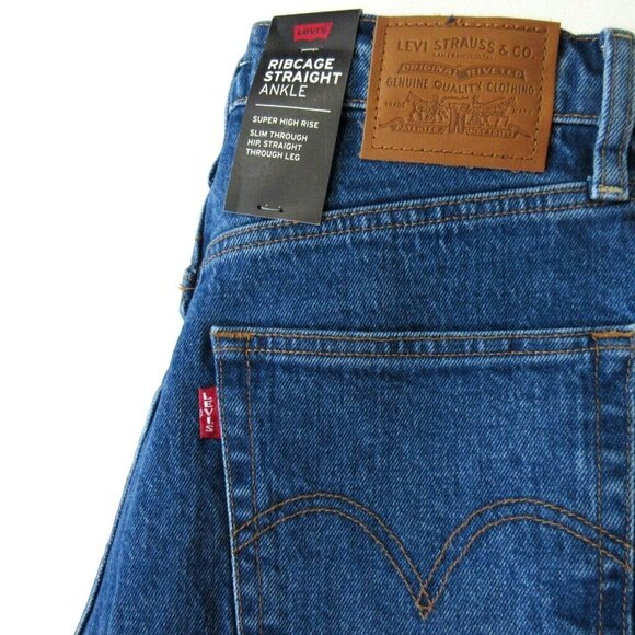 NWT Levi's Ribcage Straight Ankle in Georgie Super High Rise Crop Jeans 29 - Picture 4 of 5